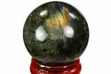 Flashy, Polished Labradorite Sphere - Great Color Play #105770-1